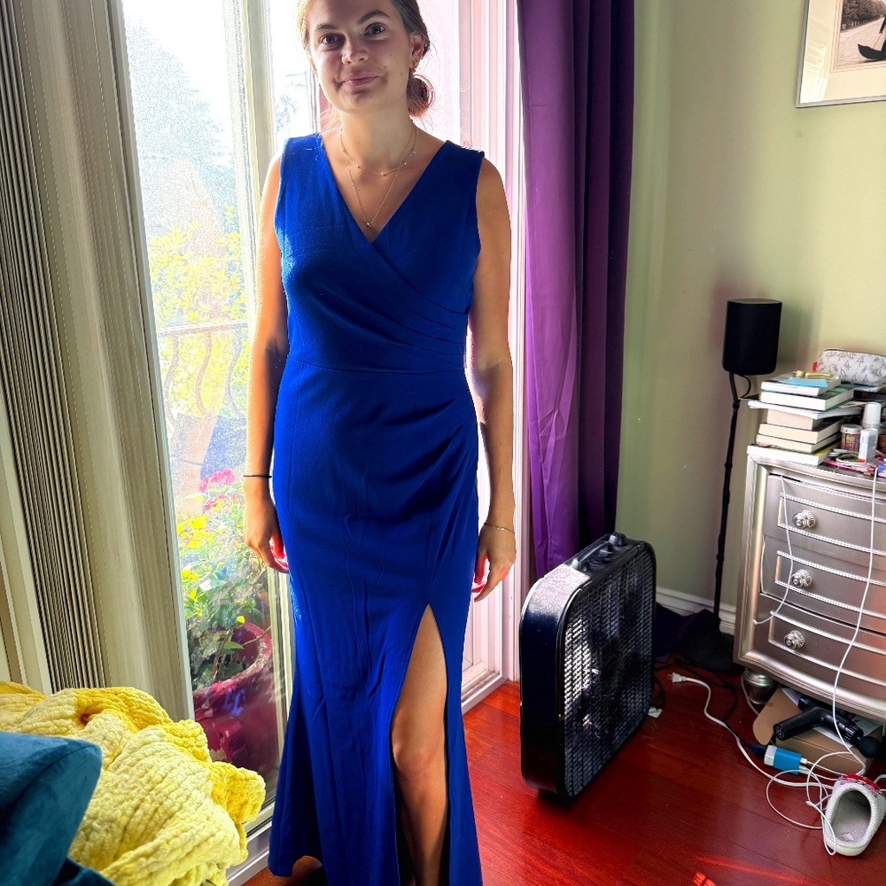 Royal Blue Formal Evening Dress - Size L